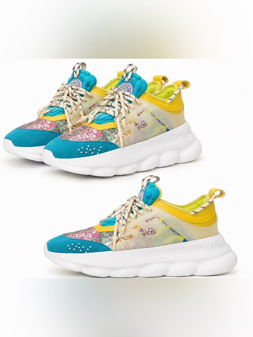 Chain Reaction floral sneakers Versace style